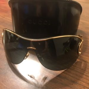 Rare horsebit dragonfly shield GUCCI sunglasses
